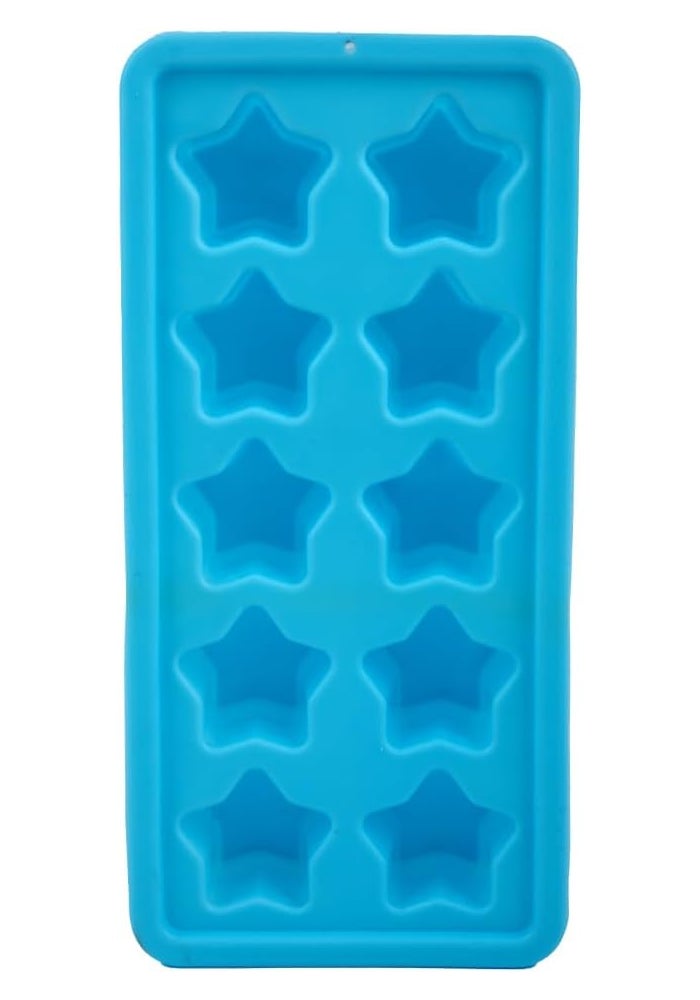 Daiso Silicone 10 Star Ice Tray - Blue - Image 1